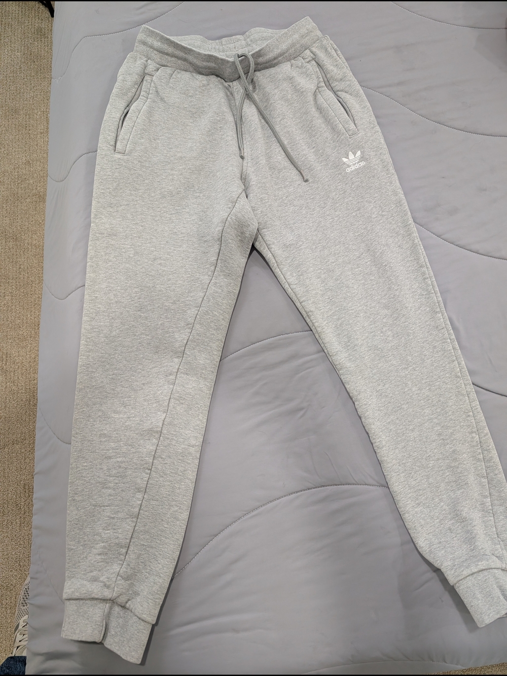 adidas Light Grey Men's Trefoil Joggers